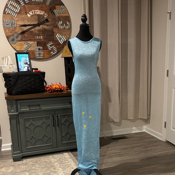 Superdown Shimmering Blue Maxi Dress - Picture 1 of 6